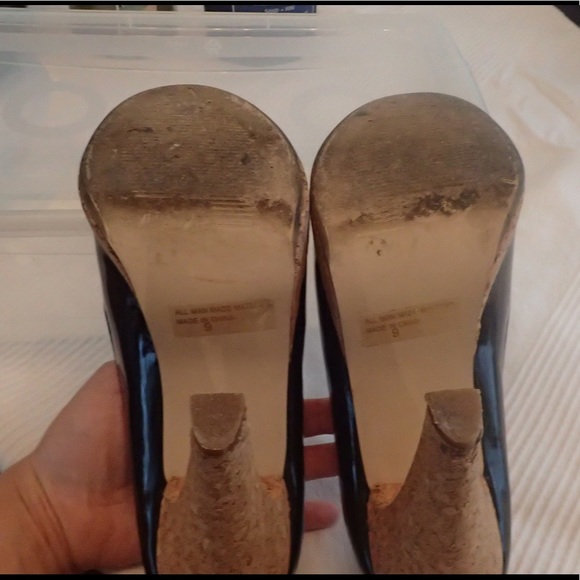 B2 Cork black patent leather pumps - Picture 4 of 5